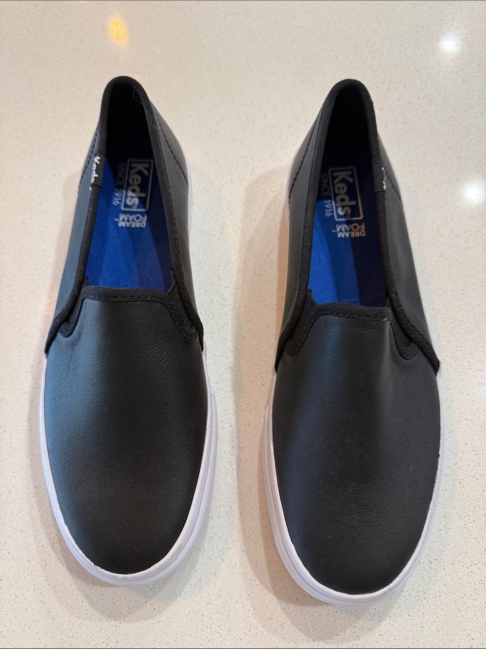 Women’s Keds Black Slip-On Loafers with White Sole Size 7